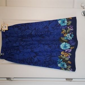 Leslie Fay Tropical Florals Skirt- 14